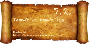 Tasnádi Kamélia névjegykártya